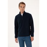 U.S. Polo Assn. Erkek Regular Fit Lacivert Polar Yarım Fermuarlı Basic Sweatshirt 50313777-VR033 - XL