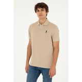U.S. Polo Assn. Erkek Regular Fit Polo Yaka Açık Haki Basic Tişört 50279611-VR183 - M - Haki-1070