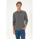 U.S. Polo Assn. Erkek Regular Fit Polo Yaka Antrasit Melanj Basic Sweatshirt 50313772-VR081 - 2XL