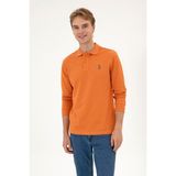 U.S. Polo Assn. Erkek Regular Fit Polo Yaka Bakır Basic Sweatshirt 50313772-VR182 - M