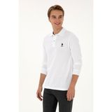 U.S. Polo Assn. Erkek Regular Fit Polo Yaka Beyaz Basic Sweatshirt 50307757-VR013 - XL