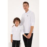 U.S. Polo Assn. Erkek Regular Fit Polo Yaka Beyaz Basic Sweatshirt 50313772-VR013 - M