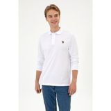 U.S. Polo Assn. Erkek Regular Fit Polo Yaka Beyaz Basic Sweatshirt 50313772-VR013