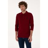U.S. Polo Assn. Erkek Regular Fit Polo Yaka Bordo Basic Sweatshirt 50307757-VR014