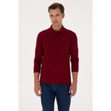 U.S. Polo Assn. Erkek Regular Fit Polo Yaka Bordo Basic Sweatshirt 50315941-VR014