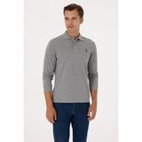 U.S. Polo Assn. Erkek Regular Fit Polo Yaka Grı Melanj Basic Sweatshirt 50313772-VR086 - Grimelanj