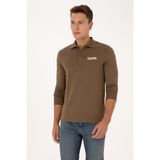 U.S. Polo Assn. Erkek Regular Fit Polo Yaka Haki Sweatshirt 50315454-VR027