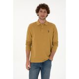 U.S. Polo Assn. Erkek Regular Fit Polo Yaka Hardal Basic Sweatshirt 50313772-VR151 - Oil