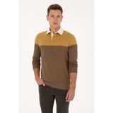 U.S. Polo Assn. Erkek Regular Fit Polo Yaka Hardal Sweatshirt 50316428-VR151 - Oil - M