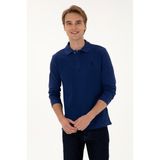 U.S. Polo Assn. Erkek Regular Fit Polo Yaka İndigo Basic Sweatshirt 50307757-VR028 - Indigo - XL