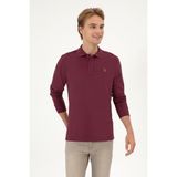 U.S. Polo Assn. Erkek Regular Fit Polo Yaka Koyu Bordo Basic Sweatshirt 50313772-VR177 - Plum Perfect - XL