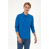 U.S. Polo Assn. Erkek Regular Fit Polo Yaka Koyu Mavi Basic Sweatshirt 50313772-VR032 - XL