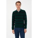 U.S. Polo Assn. Erkek Regular Fit Polo Yaka Koyu Yeşil Kazak 50315036-VR079