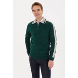 U.S. Polo Assn. Erkek Regular Fit Polo Yaka Koyu Yeşil Kazak 50315043-VR079