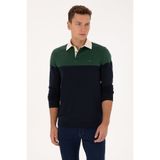 U.S. Polo Assn. Erkek Regular Fit Polo Yaka Koyu Yeşil Sweatshirt 50316428-VR079