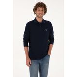 U.S. Polo Assn. Erkek Regular Fit Polo Yaka Lacivert Basic Sweatshirt 50307688-VR033