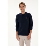U.S. Polo Assn. Erkek Regular Fit Polo Yaka Lacivert Basic Sweatshirt 50313772-VR033 - 2XL