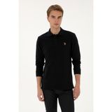 U.S. Polo Assn. Erkek Regular Fit Polo Yaka Siyah Basic Sweatshirt 50313772-VR046 - Siyah-128 - 3XL