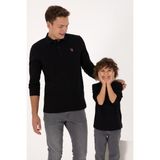 U.S. Polo Assn. Erkek Regular Fit Polo Yaka Siyah Basic Sweatshirt 50313772-VR046 - Siyah-128 - XL