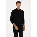 U.S. Polo Assn. Erkek Regular Fit Polo Yaka Siyah Basic Sweatshirt 50315941-VR046