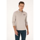 U.S. Polo Assn. Erkek Regular Fit Polo Yaka Taş Sweatshirt 50315454-VR049 - 3XL