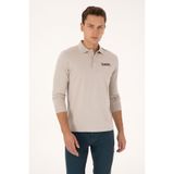 U.S. Polo Assn. Erkek Regular Fit Polo Yaka Taş Sweatshirt 50315454-VR049