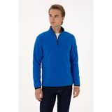 U.S. Polo Assn. Erkek Regular Fit Saks Polar Yarım Fermuarlı Basic Sweatshirt 50313777-VR032 - Koyu Mavi - XL