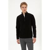 U.S. Polo Assn. Erkek Regular Fit Siyah Polar Yarım Fermuarlı Basic Sweatshirt 50313777-VR046 - Siyah-128 - 3XL