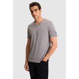 U.S. Polo Assn. Erkek Regular Fit V Yaka Gri Basic Tişört 50326944-VR024 - M