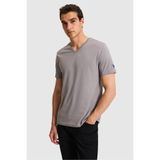 U.S. Polo Assn. Erkek Regular Fit V Yaka Gri Basic Tişört 50326944-VR024