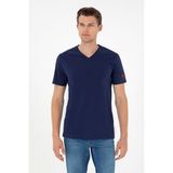 U.S. Polo Assn. Erkek Regular Fit V Yaka Lacivert Basic Tişört 50284632-VR033 - M