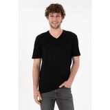 U.S. Polo Assn. Erkek Regular Fit V Yaka Siyah Basic Tişört 50305858-VR046 - XS