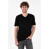 U.S. Polo Assn. Erkek Regular Fit V Yaka Siyah Basic Tişört 50305858-vr046