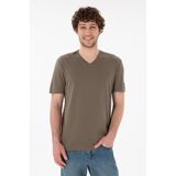U.S. Polo Assn. Erkek Regular Fit V Yaka Vizon Basic Tişört 50305858-VR052 - XS