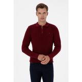 U.S. Polo Assn. Erkek Regular Fit Yarım Fermuarlı Bordo Basic Kazak 50313685-VR014