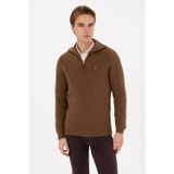 U.S. Polo Assn. Erkek Regular Fit Yarım Fermuarlı Haki Kazak 50317171-VR027