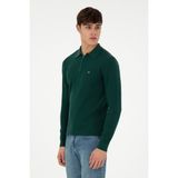 U.S. Polo Assn. Erkek Regular Fit Yarım Fermuarlı Koyu Yeşil Basic Kazak 50298266-VR079