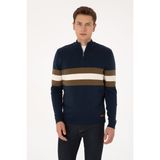 U.S. Polo Assn. Erkek Regular Fit Yarım Fermuarlı Lacivert Kazak 50315034-VR033 - XL