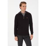 U.S. Polo Assn. Erkek Regular Fit Yarım Fermuarlı Siyah Kazak 50317171-VR046