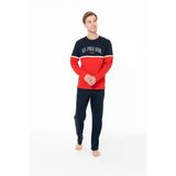 U.s. Polo Assn. Erkek Renk Bloklu Şerit Detaylı %100 Pamuk Kırmızı Ev Pijama Takımı - Kırmızı - Arsno18x95z2-Bkır