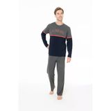 U.s. Polo Assn. Erkek Renk Bloklu Şerit Detaylı Lacivert Ev Giyim Pijama Takımı - Lacivert - Arsno18s95p2-Mlac