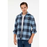 U.S. Polo Assn. Erkek Saks Uzun Kollu Gömlek 50290280-VR032 - XL - Koyu Mavi