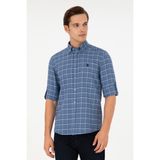 U.S. Polo Assn. Erkek Saks Uzun Kollu Gömlek 50296615-VR032 - Koyu Mavi