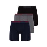 U.S. Polo Assn. Erkek Siyah 3 Lü Uzun Paçalı Boxer