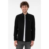 U.S. Polo Assn. Erkek Siyah Gömlek Slim Fit Trend Düz Yaka Kolsuz 50306338-VR046