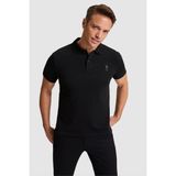 U.S. Polo Assn. Erkek Siyah Slim Fit Polo Yaka Basic Tişört 50322303-VR046 - XL