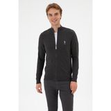 U.S. Polo Assn. Erkek Slim Fit Antrasit Melanj Triko Hırka 50313684-VR081