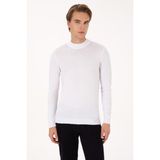 U.S. Polo Assn. Erkek Slim Fit Bisiklet Yaka Beyaz Basic Kazak 50307823-VR013