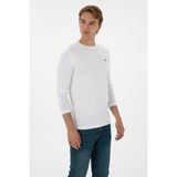 U.S. Polo Assn. Erkek Slim Fit Bisiklet Yaka Beyaz Süprem Basic Sweatshirt 50313744-VR013
