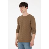 U.S. Polo Assn. Erkek Slim Fit Bisiklet Yaka Haki Basic Kazak 50288882-VR027 - XL
